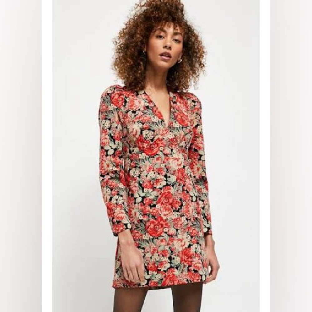 FREE PEOPLE Womens Dress Kapowski Slim Elegant Corduroy Poppy Red Size 8